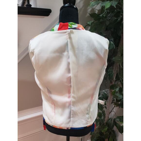 Women's Multicolor Floral Polyester Long Sleeve Open Front Jacket Blazer Size L - Picture 7 of 13